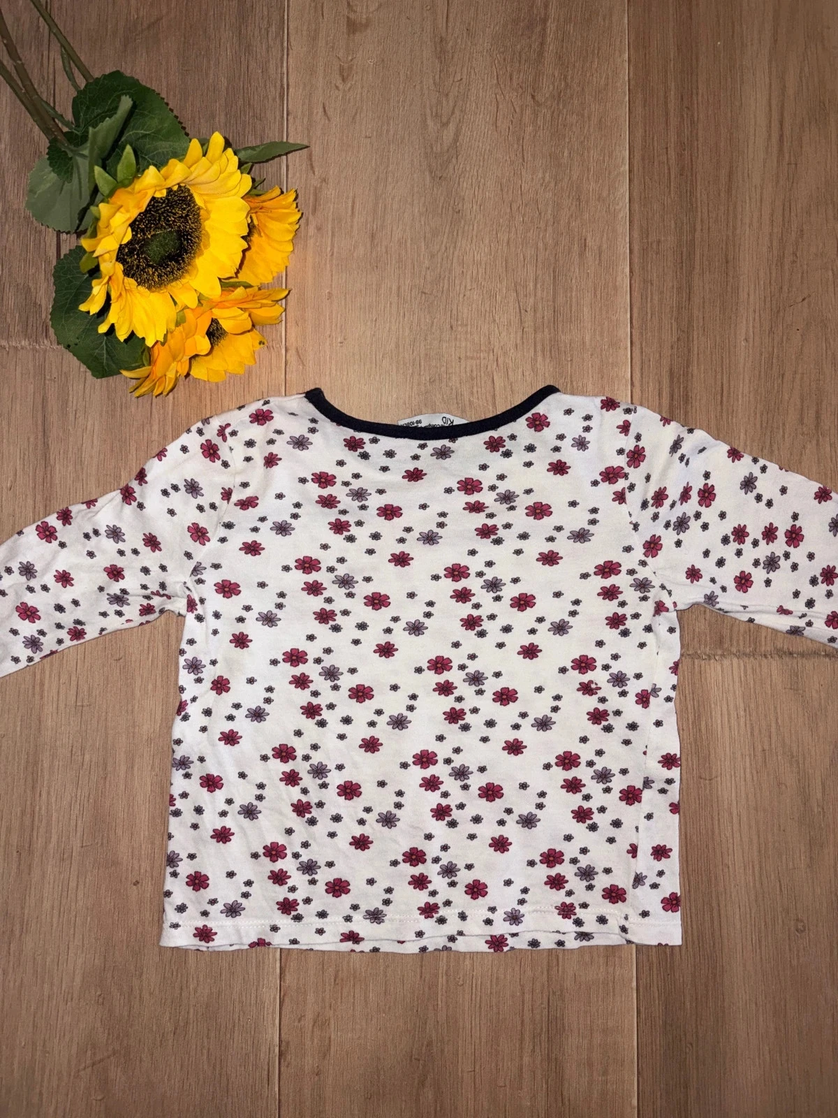 White floral long-sleeve T-shirt FPC size 4 years – photo 3